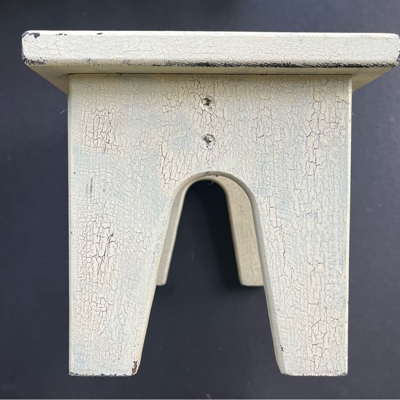 WINNIE THE POOH & CHRISTOPHER ROBIN VTG HAND PAINTED STEPSTOOL DECOR DISTRESSED - Picture 5 of 15